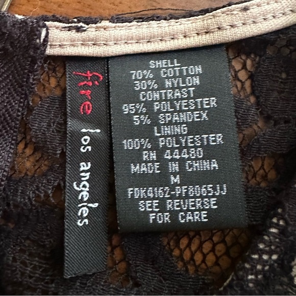 Fire Los Angeles Nude and Black Lace Dress Size Medium - Picture 6 of 6